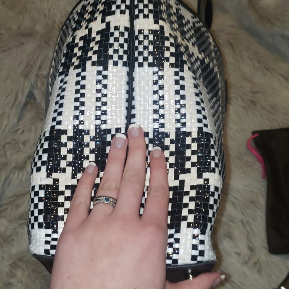 SOLD Kate Spade Plaid Purse with Dust Cover - Picture 9 of 14